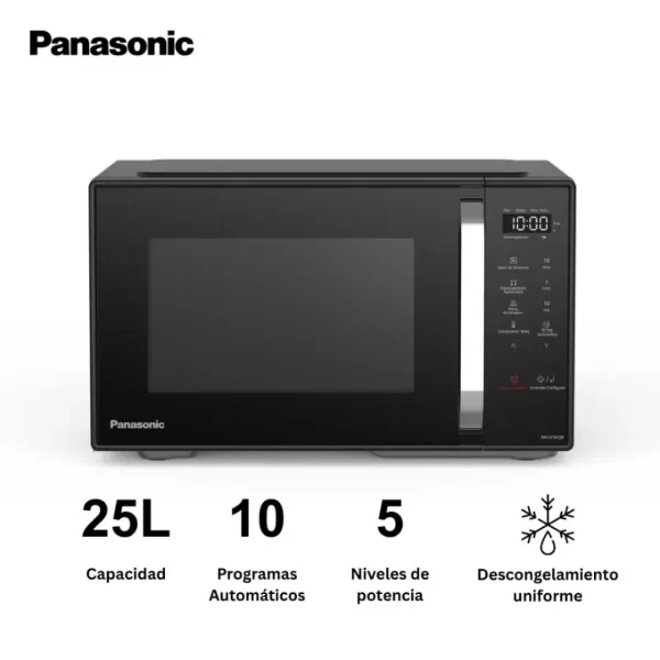 Microondas Panasonic 25L NN-ST34QBRPK: Potencia de 900W y 10 Menús Automáticos - Imagen 6