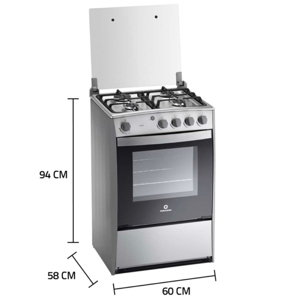 Cocina a Gas Indurama 4 Quemadores Coruña - Cromada - Imagen 3