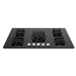 Encimera a Gas Sole de Vidrio Templado Negro de 86cm con 5 Hornillas y Quemador Triple - Imagen 7