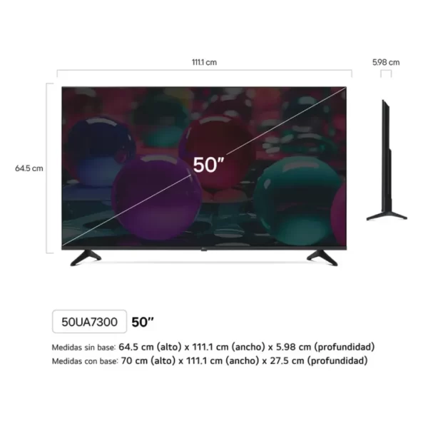 Televisor LG 50" UHD 4K Modelo 2025 con Inteligencia Artificial y webOS Re:New (50UA7300PSB) - Imagen 5
