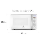 Microondas Electrolux de 17 Litros con Panel Digital y Menús Automáticos - Blanco (EMDO17S2GSRUW) - Imagen 2