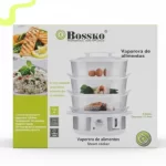 Vaporera de Alimentos Bossko de 3 Niveles con Temporizador - Blanca/Acero (BK-0557VP) - Imagen 2