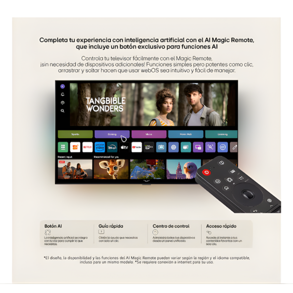 Control Remoto LG Magic Remote 2025 (MR25GA) – El Mando Inteligente con IA - Imagen 2