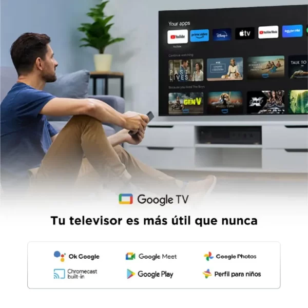 Televisor TCL 55" LED 4K UHD con Google TV y Procesador AiPQ - Modelo 2025 (55V6C) - Imagen 4