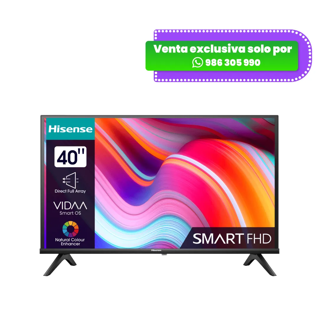 40A4K-1.webp Televisor de 40" Hisense Full HD Smart TV 40A4K - Imagen 1