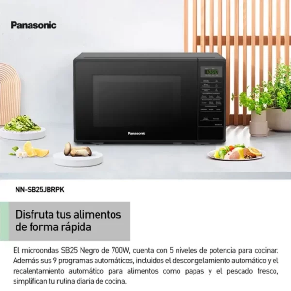 Microondas Panasonic NN-SB25JBRPK 20L 700W Negro - Imagen 4