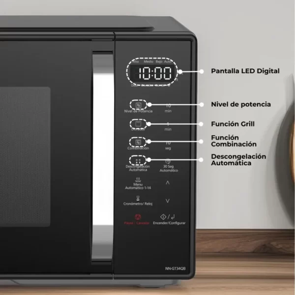 Microondas Panasonic 25L con Grill NN-GT34QBRPK: Potencia y Versatilidad - Imagen 6