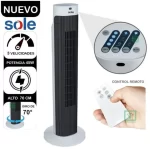 Ventilador de Torre Sole de 76 cm con Control Remoto y 3 Velocidades - Blanco (SOLAIR019) - Imagen 5