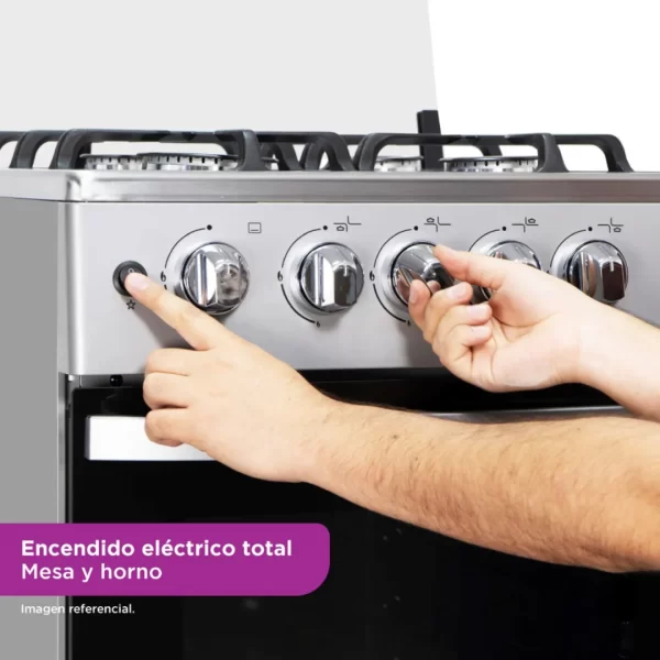 Cocina Coldex CX605 PLUS: 4 Hornillas, Acero Inoxidable y Horno 70L - Imagen 7