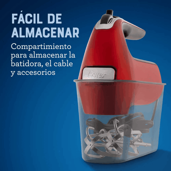 Batidora de Mano Eléctrica Oster FPSTHM360R de 7 Velocidades con Estuche - Imagen 5
