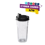 Vaso portátil Oster Blend N Go de 750 ml transparente con tapa negra en oferta