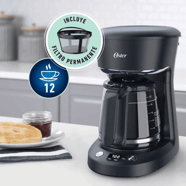 Cafetera Electrica OSTER Programable de 12 Tazas de Capacidad BVSTDCP12B - Imagen 2