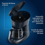 Cafetera Electrica OSTER Programable de 12 Tazas de Capacidad BVSTDCP12B - Imagen 5