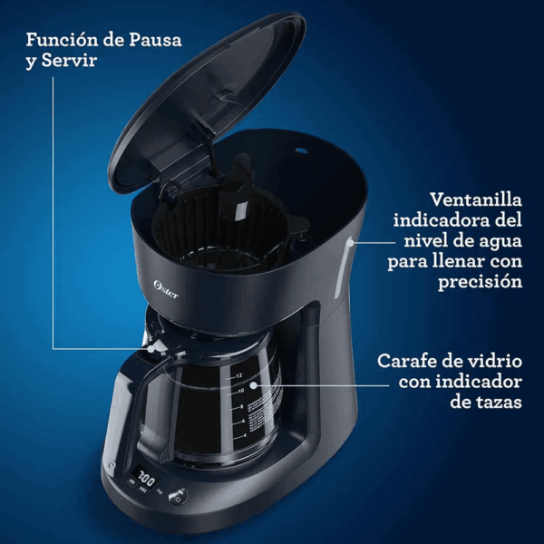 Cafetera Electrica OSTER Programable de 12 Tazas de Capacidad BVSTDCP12B - Imagen 5