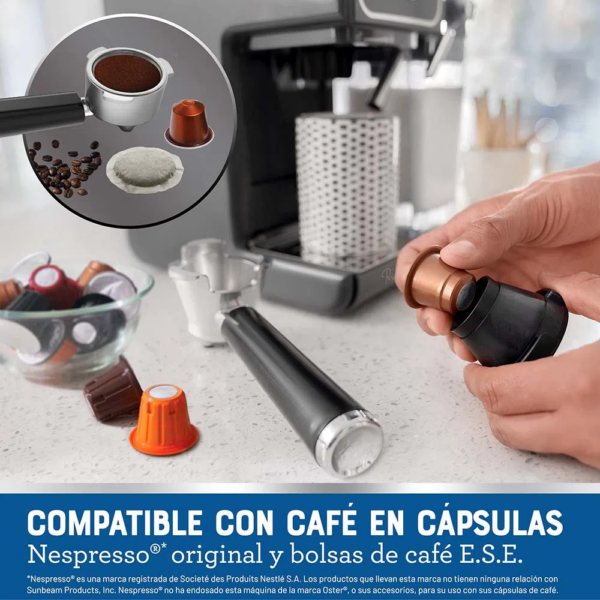 Cafetera OSTER de 5 Tazas de Capacidad PrimaLatte Touch Negro BVSTEM6801M - Imagen 7