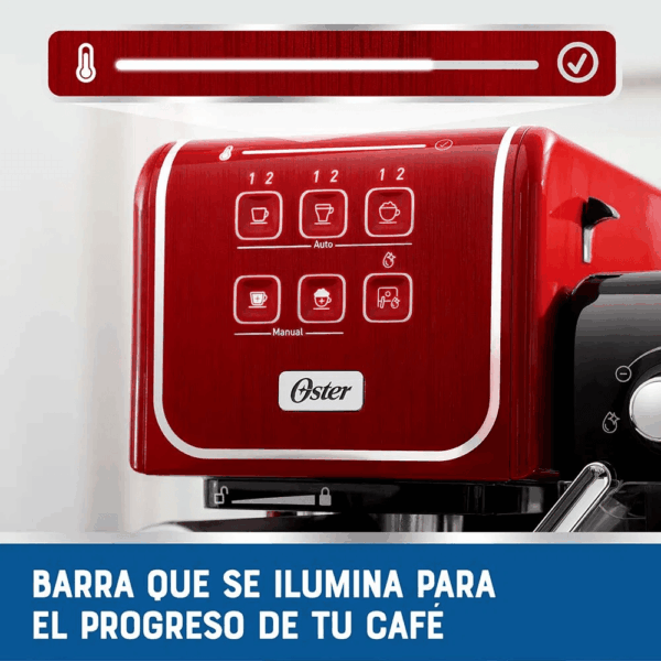 Cafetera Eléctrica OSTER PrimaLatte de 19 Bares Automática Rojo BVSTEM6801R - Imagen 6