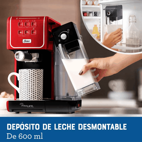 Cafetera Eléctrica OSTER PrimaLatte de 19 Bares Automática Rojo BVSTEM6801R - Imagen 9