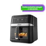 Freidora de aire digital Oster de 6 litros modelo CKSTAF60WDDF color negro con panel táctil y ventana transparente iluminada