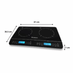Cocina de Inducción Digital FINEZZA de 2 Hornillas Negro FZ-310IN2 - Imagen 2