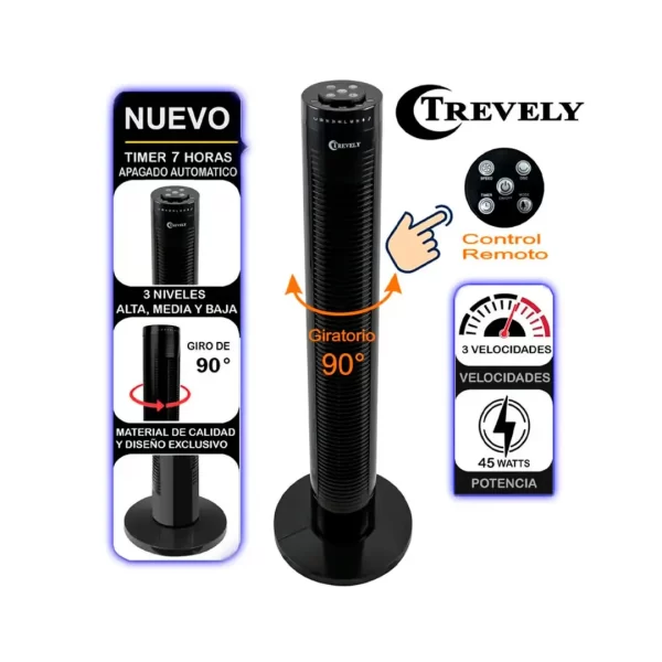 Ventilador De Torre Trevely s con Control Remoto - Imagen 4