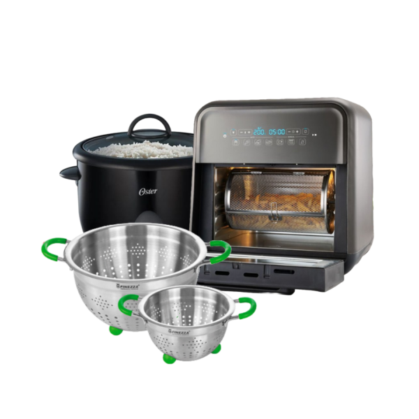 Combo Oster® Horno Con Freidora De Aire Digital (Ckstafov3) + Arrocera Multiuso + Set De Colador de Acero inoxidable Finezza - Imagen 5
