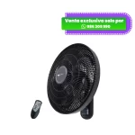 Ventilador de pared negro Daju DT-186 de 18 pulgadas con control remoto inalámbrico.