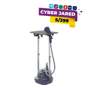 Vaporizador de ropa vertical Electrolux Expert EGS20 color azul con mesa de planchar ajustable.