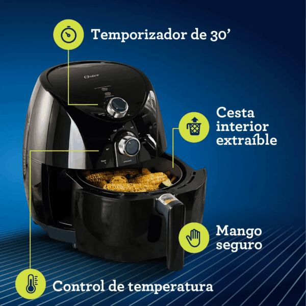 Freidora de Aire de 3.2 Litros OSTER Bioceramic Negro CKSTAF7601 - Imagen 3
