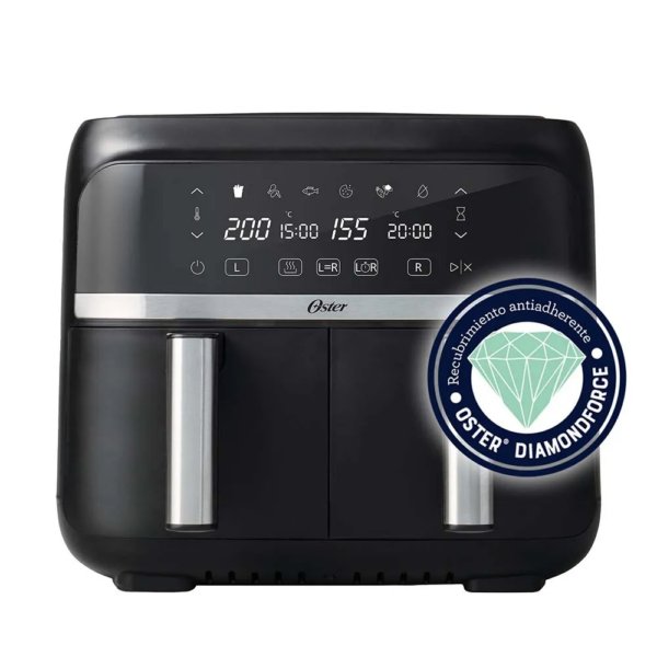 Freidora de aire Dual Oster de 7.6 Lts CKSTAF7MCDDF – Negro - Imagen 3