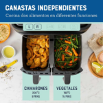 Freidora de aire Dual Oster de 7.6 Lts CKSTAF7MCDDF – Negro - Imagen 6