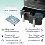 Freidora de aire Dual Oster de 7.6 Lts CKSTAF7MCDDF – Negro - Imagen 8