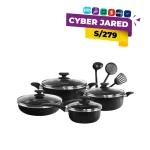 Juego de Ollas FINEZZA Antiadherente de 11 Piezas Negro FZ-1625T-2