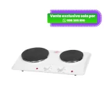 Cocina Eléctrica de 2 Hornillas Blanco FINEZZA FZ-204DB4B