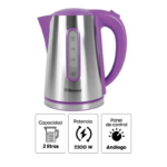Hervidor Eléctrico BOSSKO de 2 Litros Morado BK-208H - Imagen 2