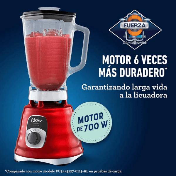 Licuadora Clásica Oster con Perilla de 3 velocidades BLST4126R + Cuchilla 4961 - Imagen 3