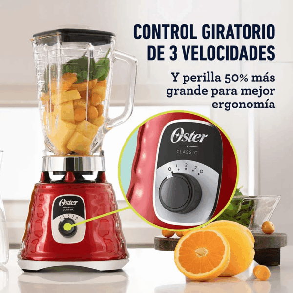 Licuadora Clásica Oster con Perilla de 3 velocidades BLST4126R + Cuchilla 4961 - Imagen 4