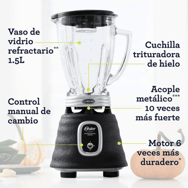 Licuadora OSTER Profesional de 1.5 Litros y 1 Velocidad Negro BLSTBPST - Imagen 4