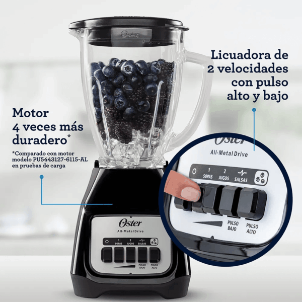 Licuadora OSTER de 2 Velociades y 1.5 Litros BLSTKAG-BPB - Imagen 2