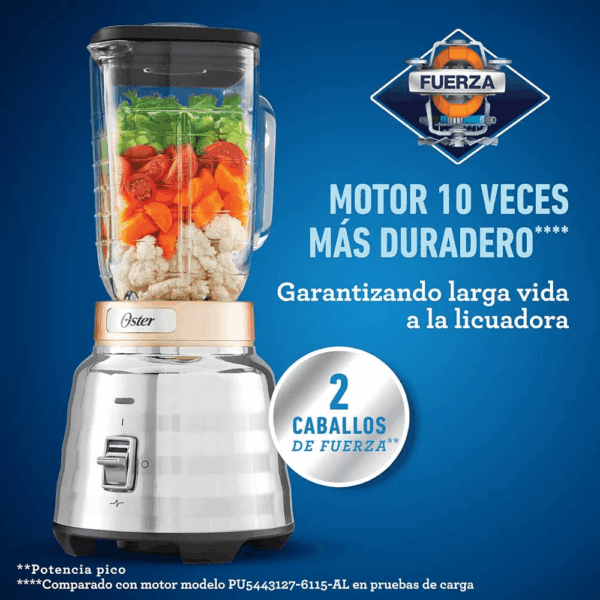 Licuadora OSTER de 1.75 Litros y 1 Velocidad Plateado BLSTPBTG - Imagen 3