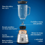 Licuadora OSTER de 1.75 Litros y 1 Velocidad Plateado BLSTPBTG - Imagen 5