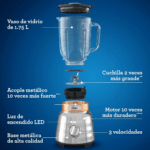 Licuadora Osterizer BLSTPBRG - Plateado - Imagen 7
