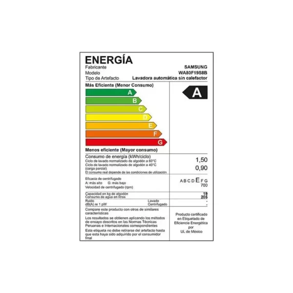 Lavadora de 19Kg SAMSUNG AI Wash EcoBubble Negra WA80F19S8BPE + HH1200 - Imagen 8