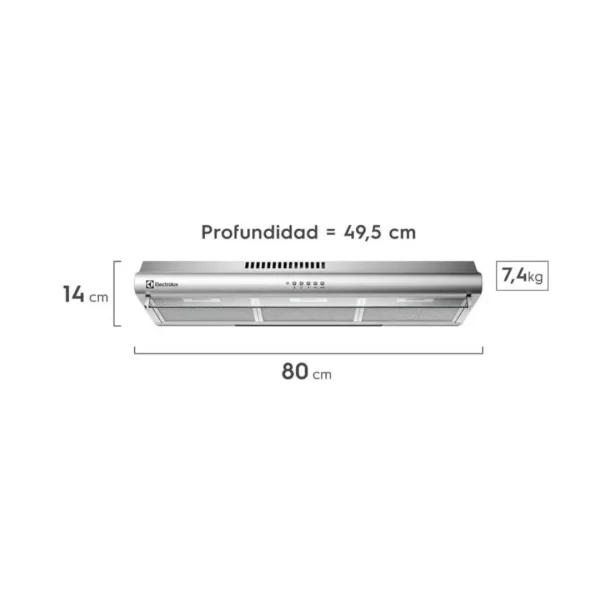 Campana Extractora Empotrable ELECTROLUX de 80cm EJSE302TBJS - Imagen 2