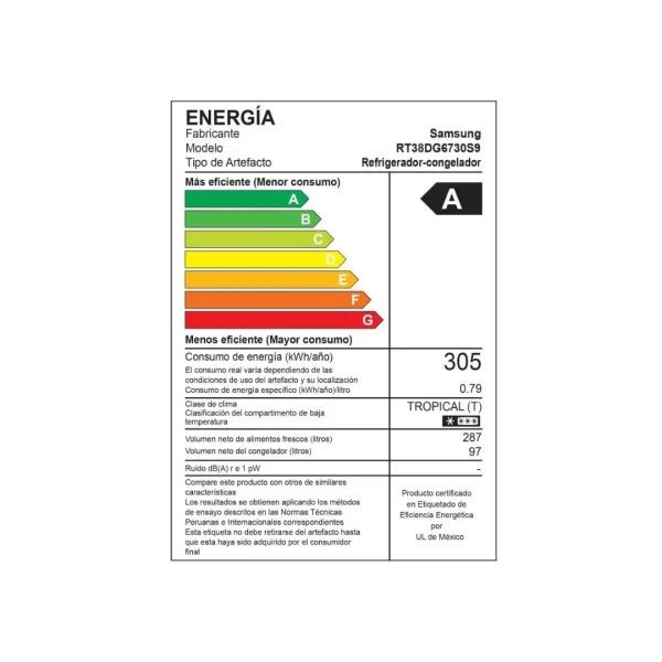Refrigeradora de 384L SAMSUNG All Around Cooling Plata RT38DG6730S9PE - Imagen 5