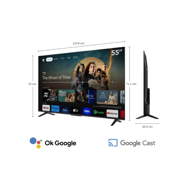 Televisor de 55 Pulgadas TCL QLED 55T6C 4K UHD con Google TV y HDR - Imagen 2