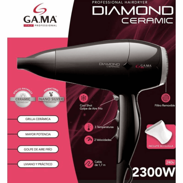 Secadora de cabello Gama Diamond Ceramic 2300 Watts - Imagen 2
