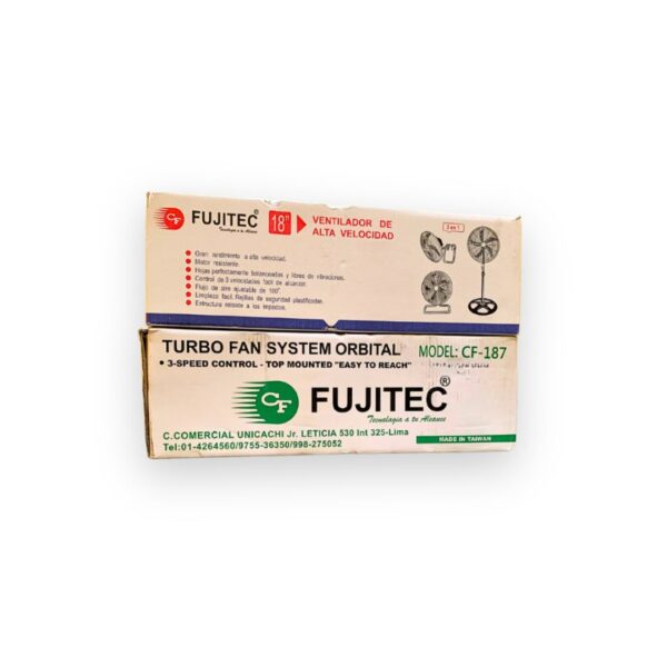 Ventilador de 18 Pulgadas FUJITEC 3 en 1 de 250W Azul CF-190 - Imagen 4