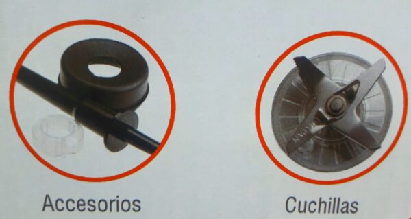 Licuadora Industrial FINEZZA de 2 Litros con Perilla de 1500W Rojo FZ-889IND - Imagen 7