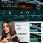 Plancha para cabello Gama X-Wide Digital KeraShine 4D Therapy de color negro con placas extra anchas y pantalla digital de temperatura encendida.