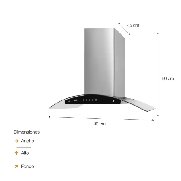 Campana Extractora Sole TURE63CO VENUS – Plateado - Imagen 4